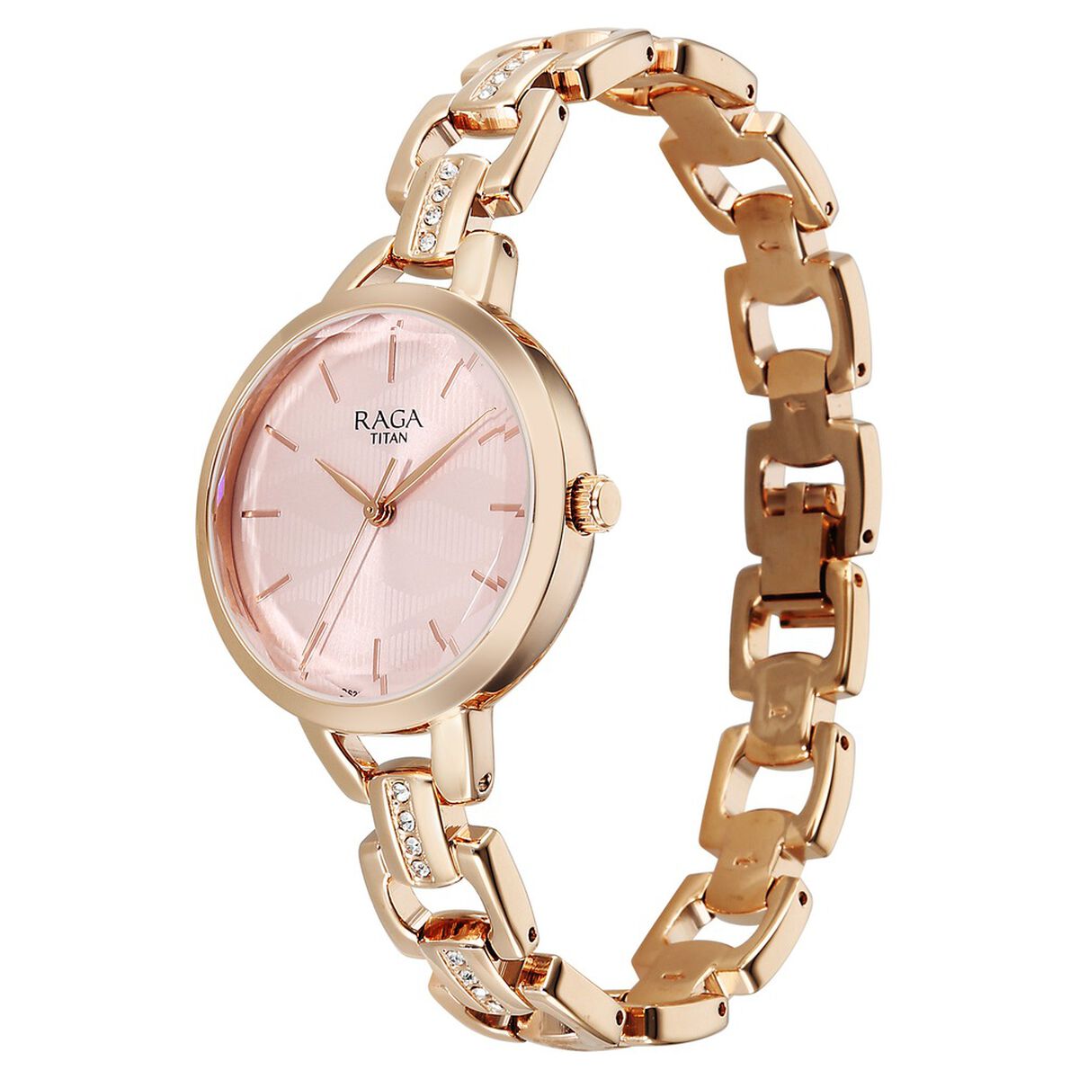 Titan Raga Showstopper Quartz Analog Rose Gold Dial Metal Strap Watch For Women 4
