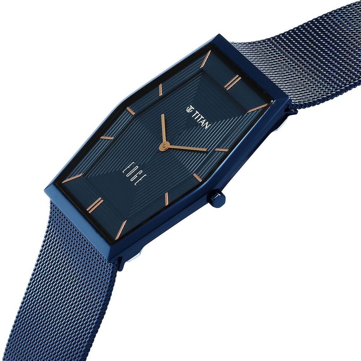 Titan Edge Whimsey Quartz Analog Blue Dial Blue Stainless Steel Strap Watch For Men 4