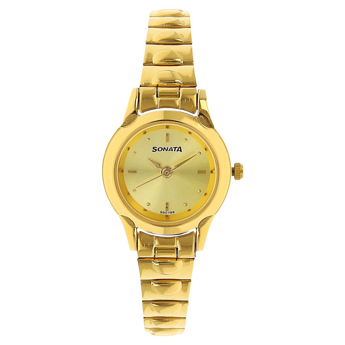 Sonata Quartz Analog Champagne Dial Stainless Steel Strap Watch for Women 1