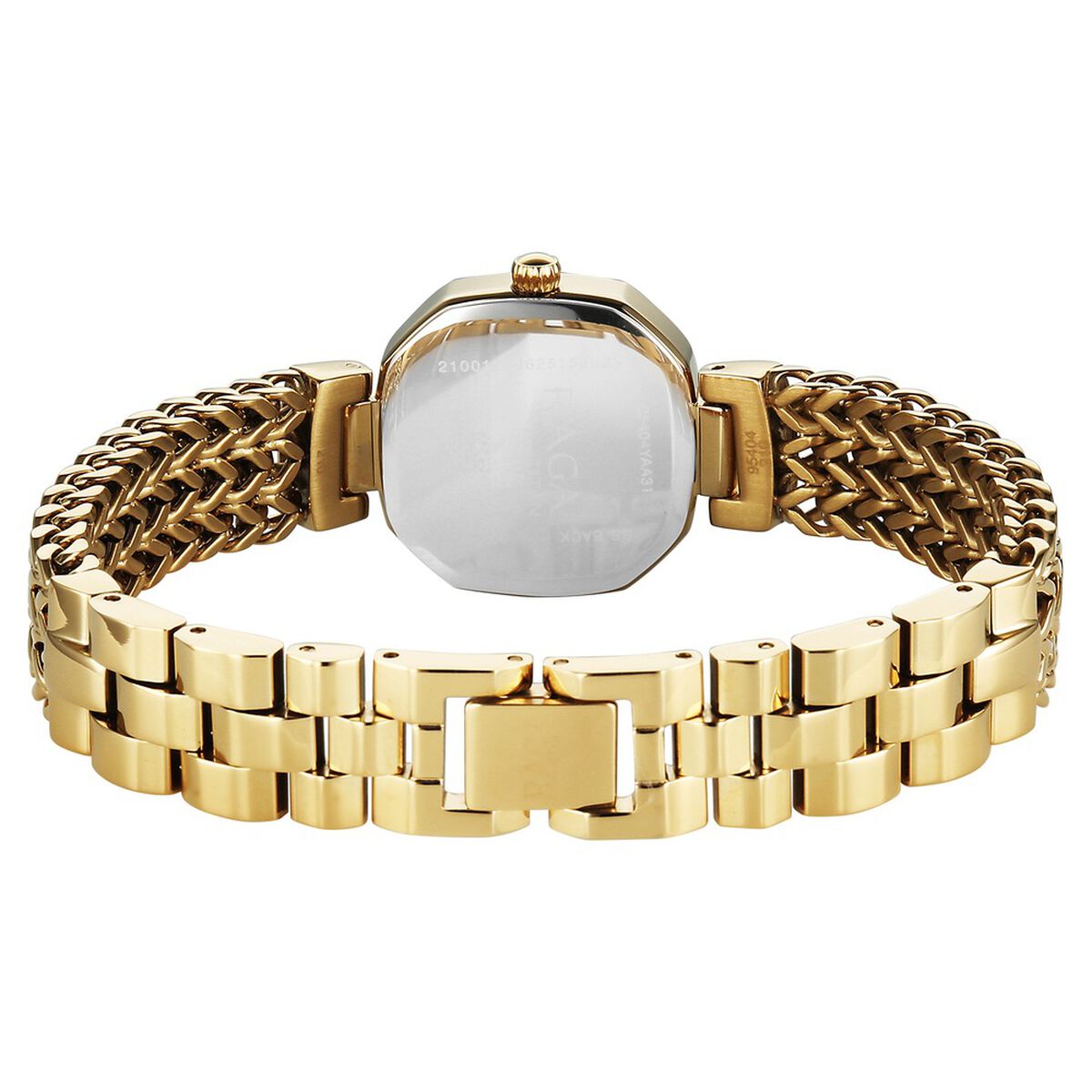 Titan Raga Ascendo Quartz Analog Brown Shaped Octogonal Dial Golden Stainless Steel Strap watch For Women 3