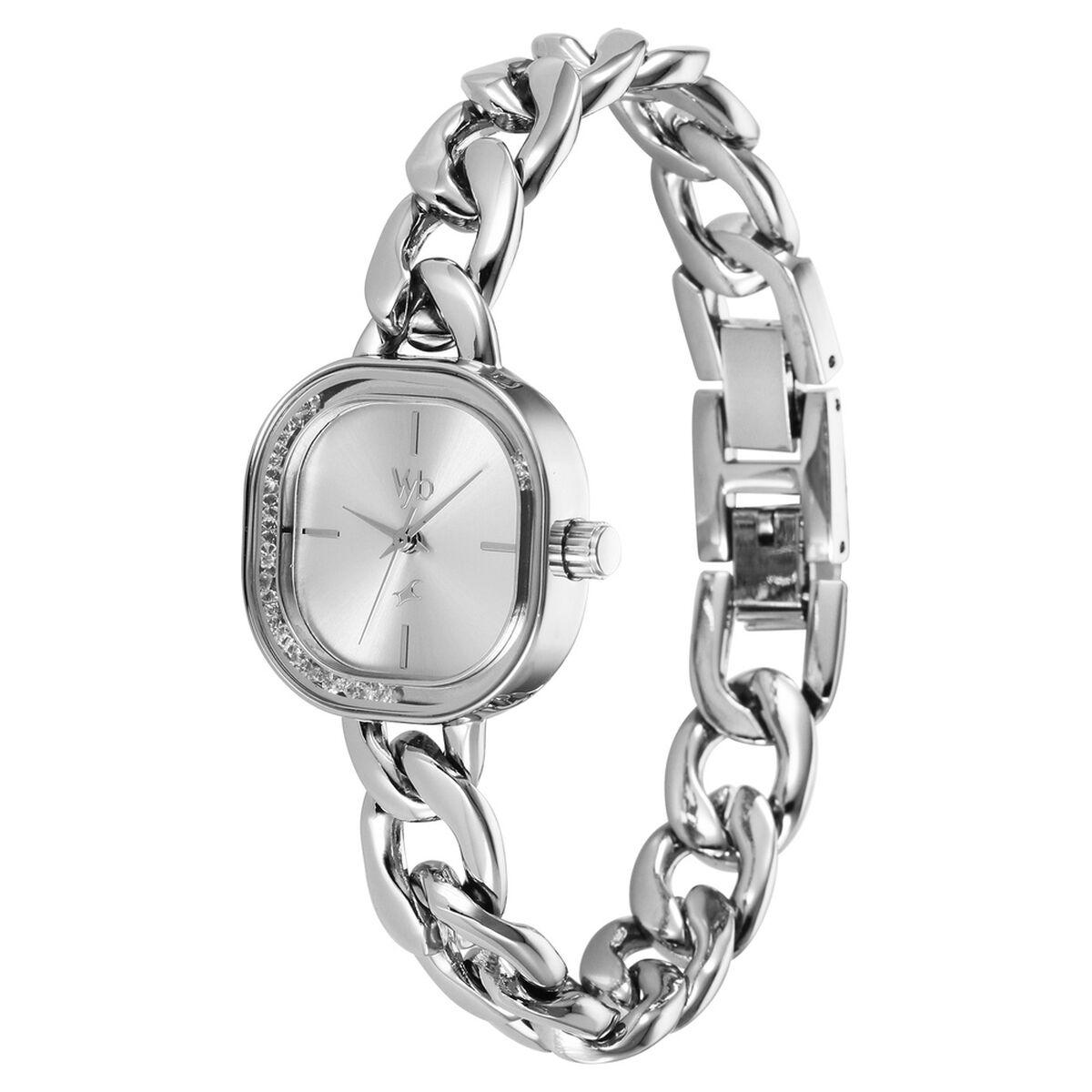 Vyb Starlet By Fastrack Quartz Analog Silver Dial Silver Metal Strap Watch For Girls 3