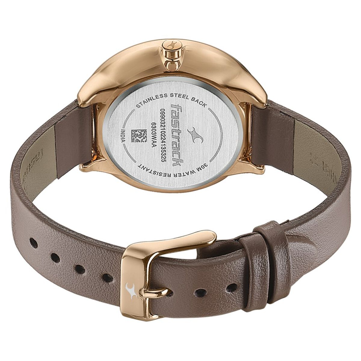 Fastrack Stunners Analog Rose Gold Dial Brown Leather Strap Watch For Girls 5