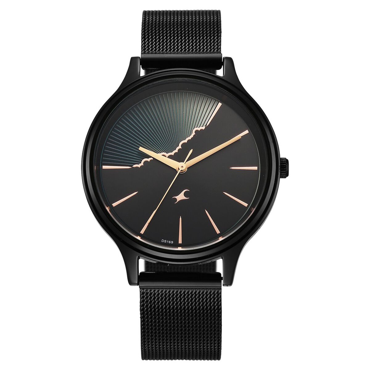 Fastrack Style Up Quartz Analog Black Dial Black Colour Stainless Steel Strap Watch For Girls 1