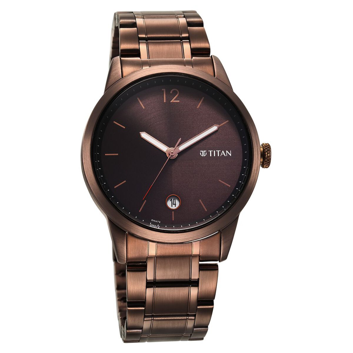 Titan Neo Splash Brown Dial Analog with Date Stainless Steel Strap Watch for Men 2