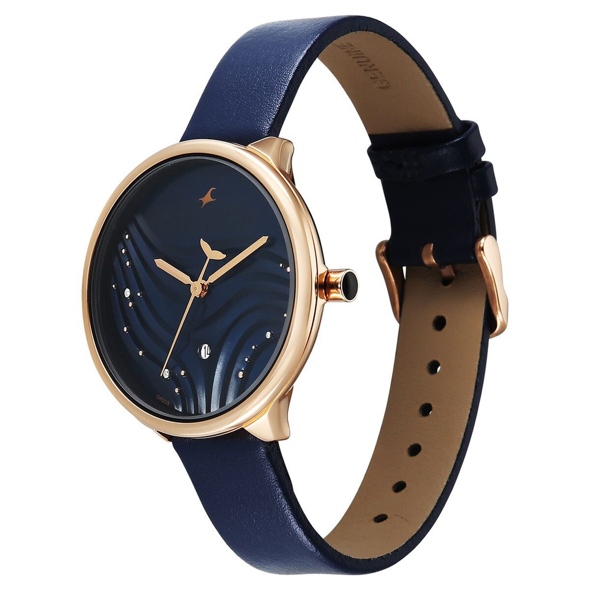 Fastrack Oceanyx Quartz Analog with Date Blue Dial Blue Strap Watch For Girls 5