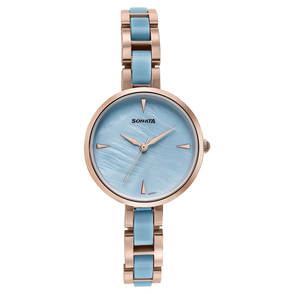Sonata Wedding Edit Quartz Analog Blue Dial Stainless Steel With Acetate Strap Watch For Women 2