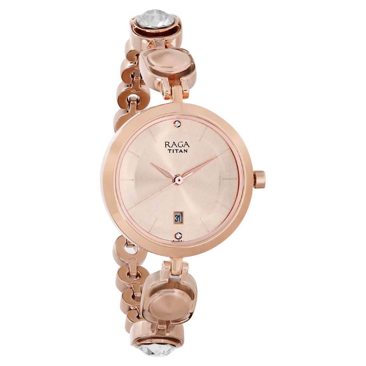 Titan Raga Viva Rose Gold Dial Analog with Date Metal Strap watch for Women 2