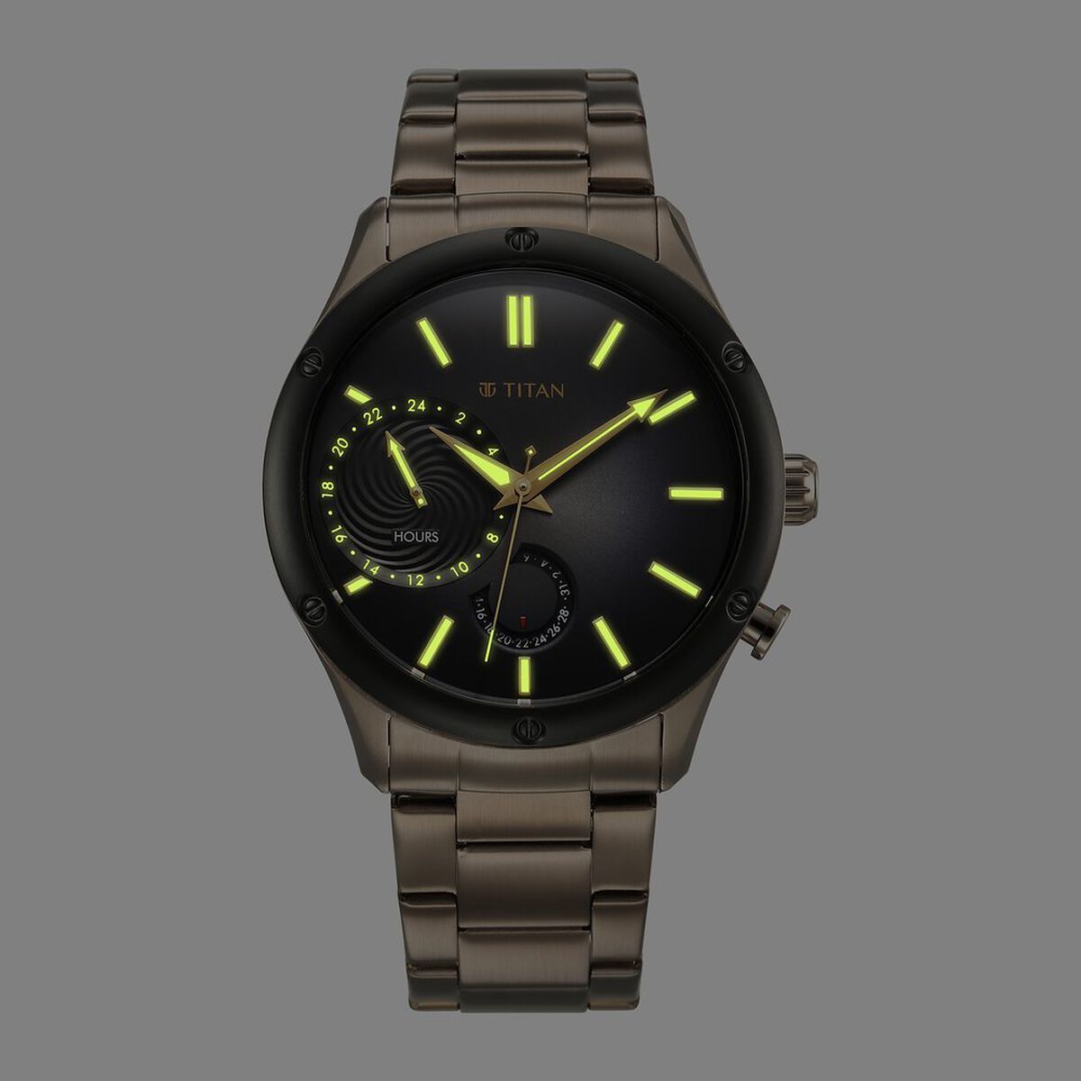 Titan Stellar Multifunction Brown Dial Brown Stainless Steel Strap Watch For Men 2