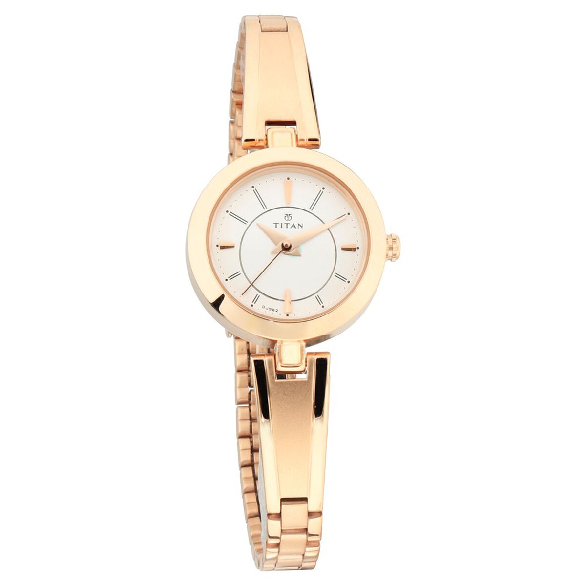 Titan Quartz Analog Silver Dial Rose Gold Metal Strap Watch For Women 2