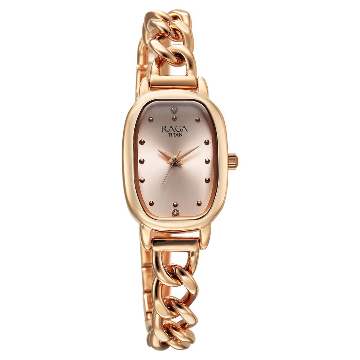 Titan Raga Showstopper Quartz Analog Rose Gold Dial Metal Strap Watch For Women 2