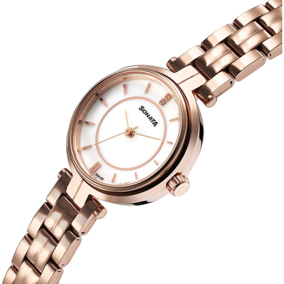 Sonata Wedding Quartz Analog Off White Dial Stainless Steel Strap Watch For Women 2