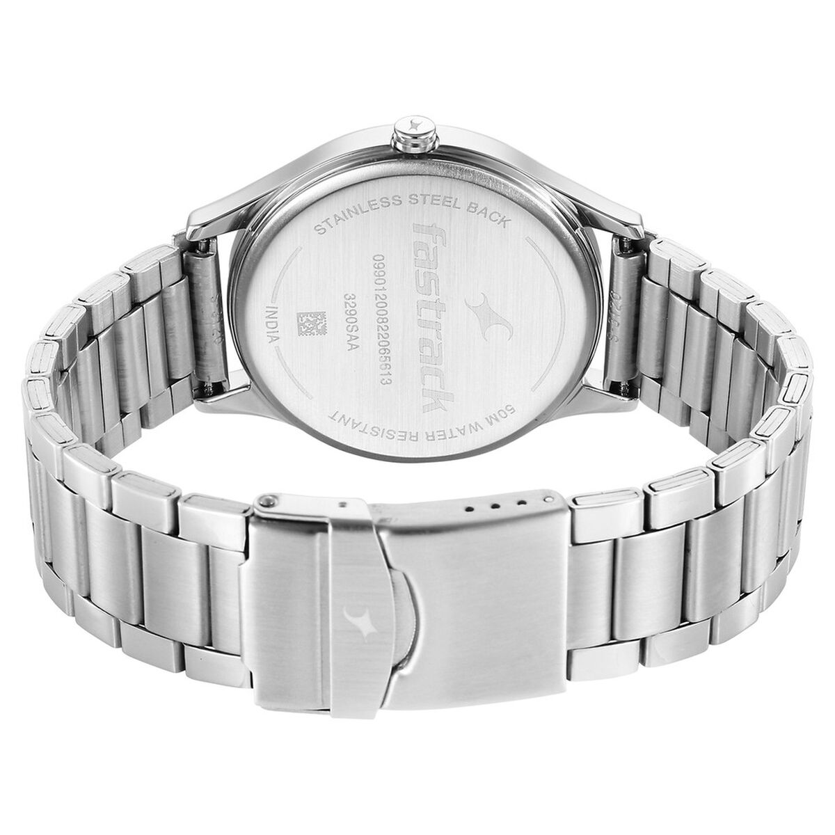 Fastrack Stunners Quartz Analog Silver Dial Metal Strap Watch for Guys 5