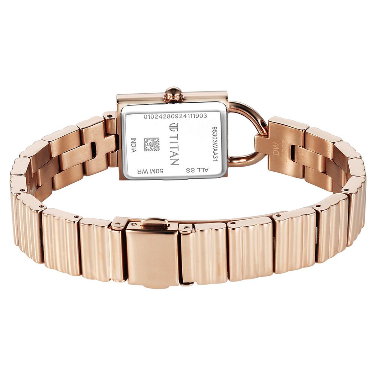 Titan Purple Metro Quartz Analog Green Dial Champagne Gold Stainless Steel Strap Watch For Women 5