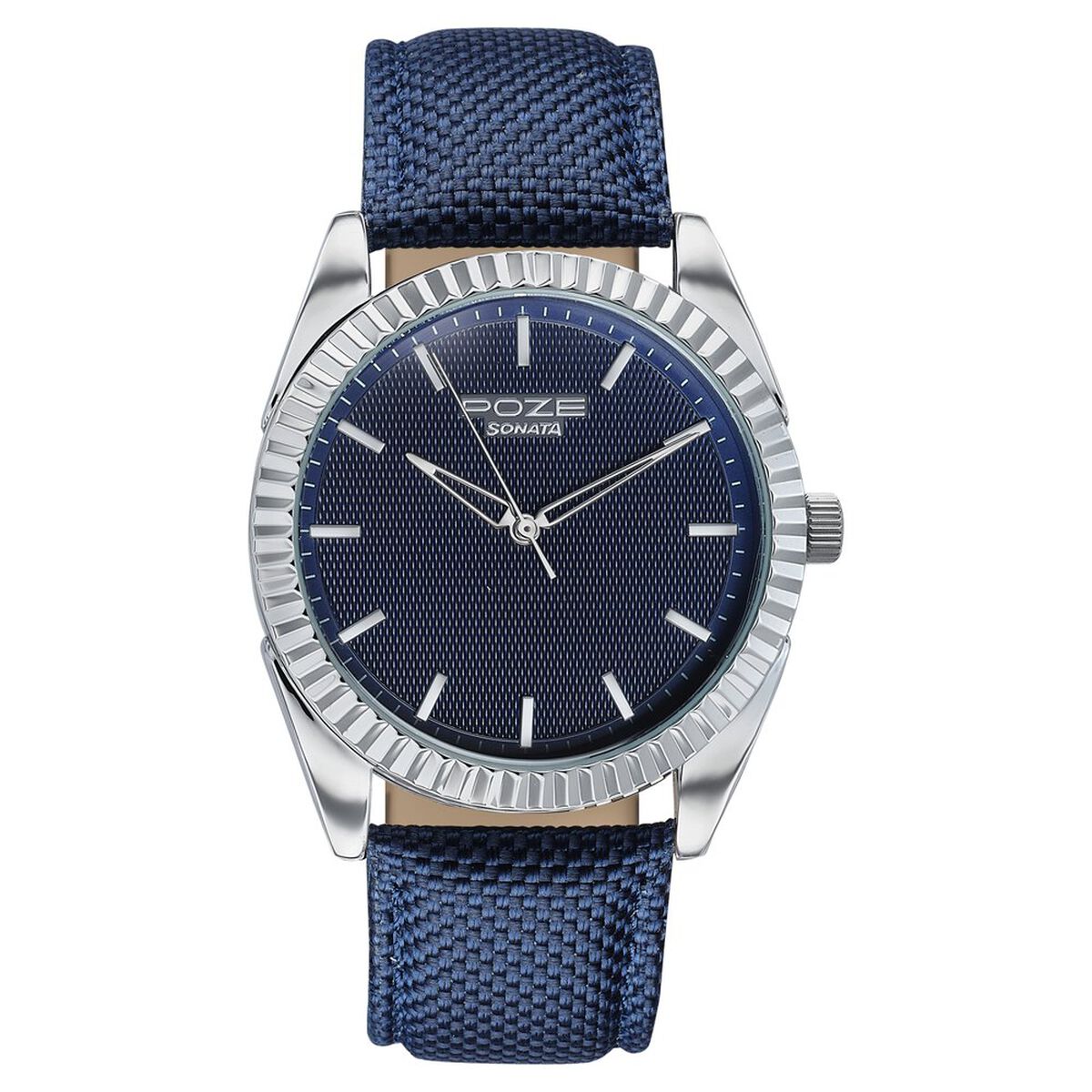Poze By Sonata Quartz Analog Blue Dial Blue Nylon Strap Watch For Men 2
