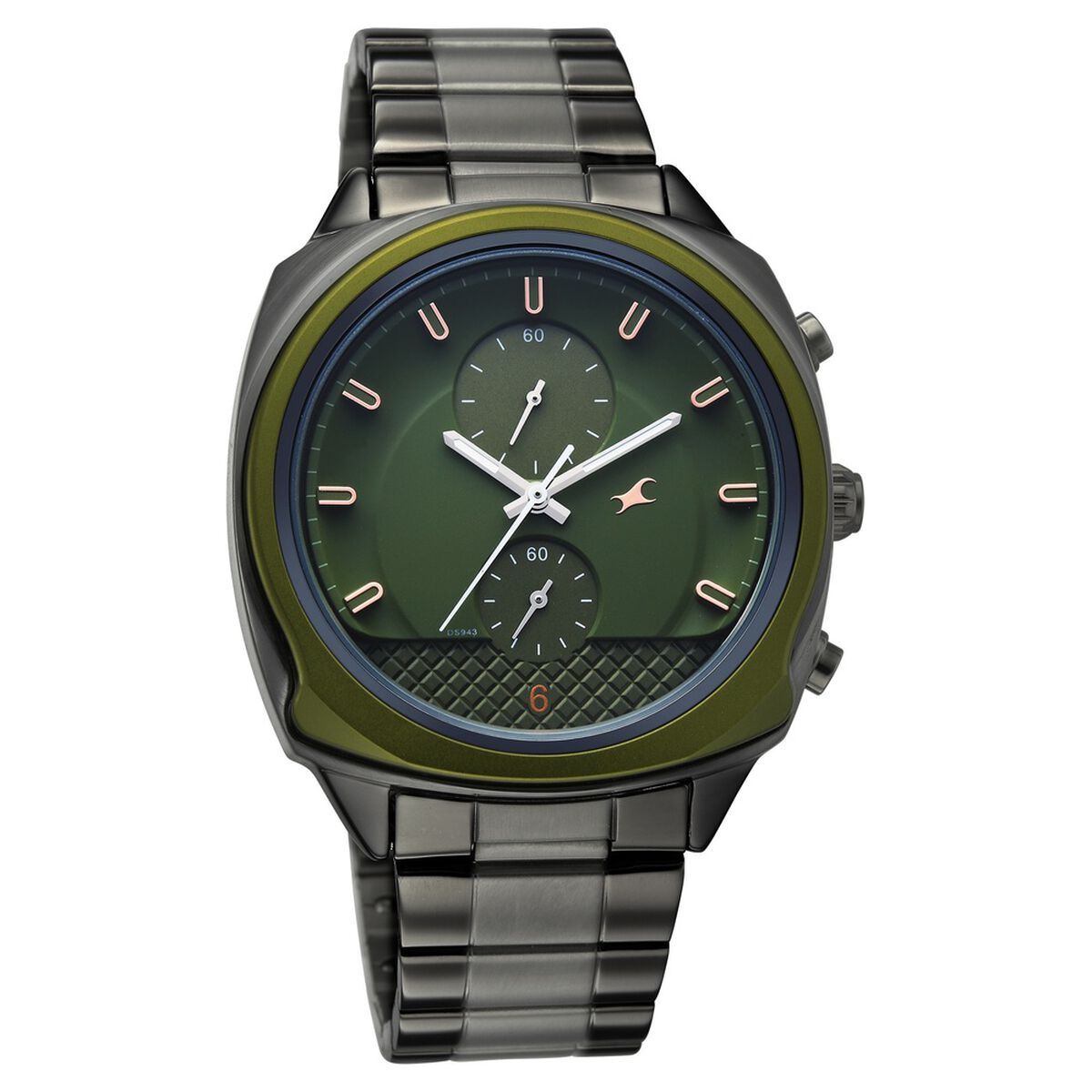 Fastrack Gelato Gunmetal chronograph watch with Pista green dial for Guys 3