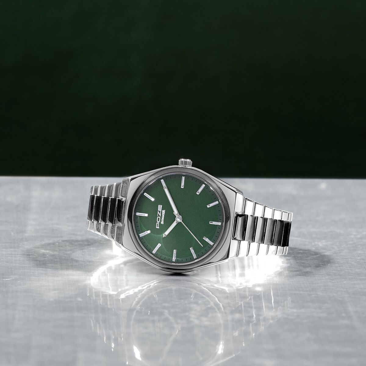 Sonata Poze Quartz Analog Green Dial Two Toned Metal Strap Watch For Men 1