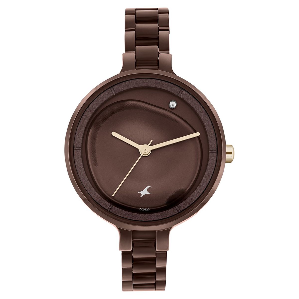 Fastrack MetaWe Quartz Analog Brown Dial Stainless Steel Strap Watch For Girls 1