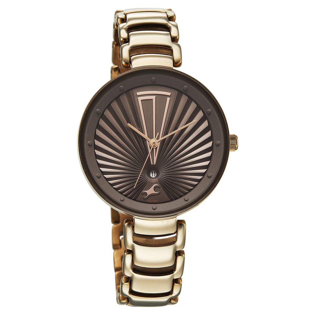 Fastrack Chrome K Quartz Analog with Date Grey Dial Metal Strap Watch For Girls 2