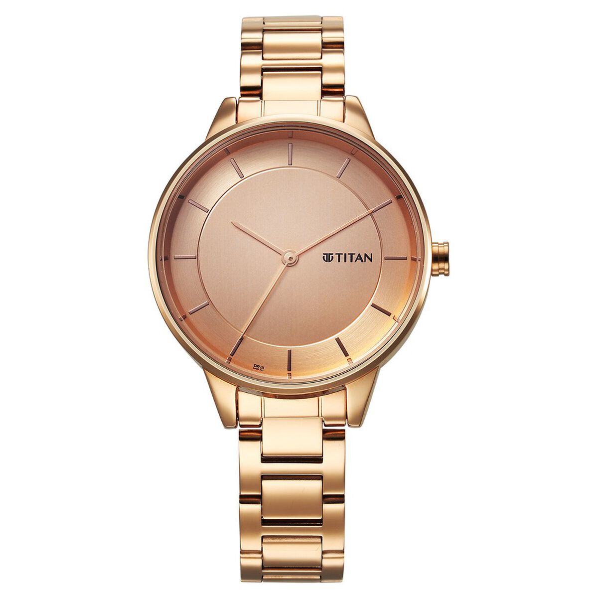 Titan Purple Razzle Dazzle Quartz Analog Rose Gold Dial Rose Gold Stainless Steel Strap Watch For Women 1