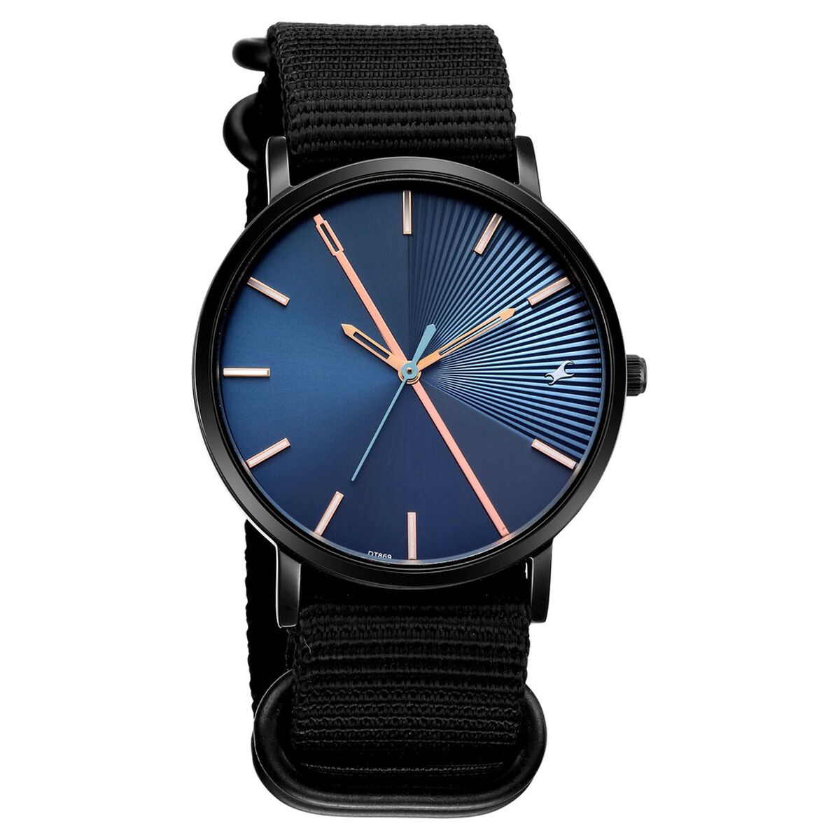 Fastrack 9 to Fine Analog with Blue Dial Nato Strap Watch for Guys 2