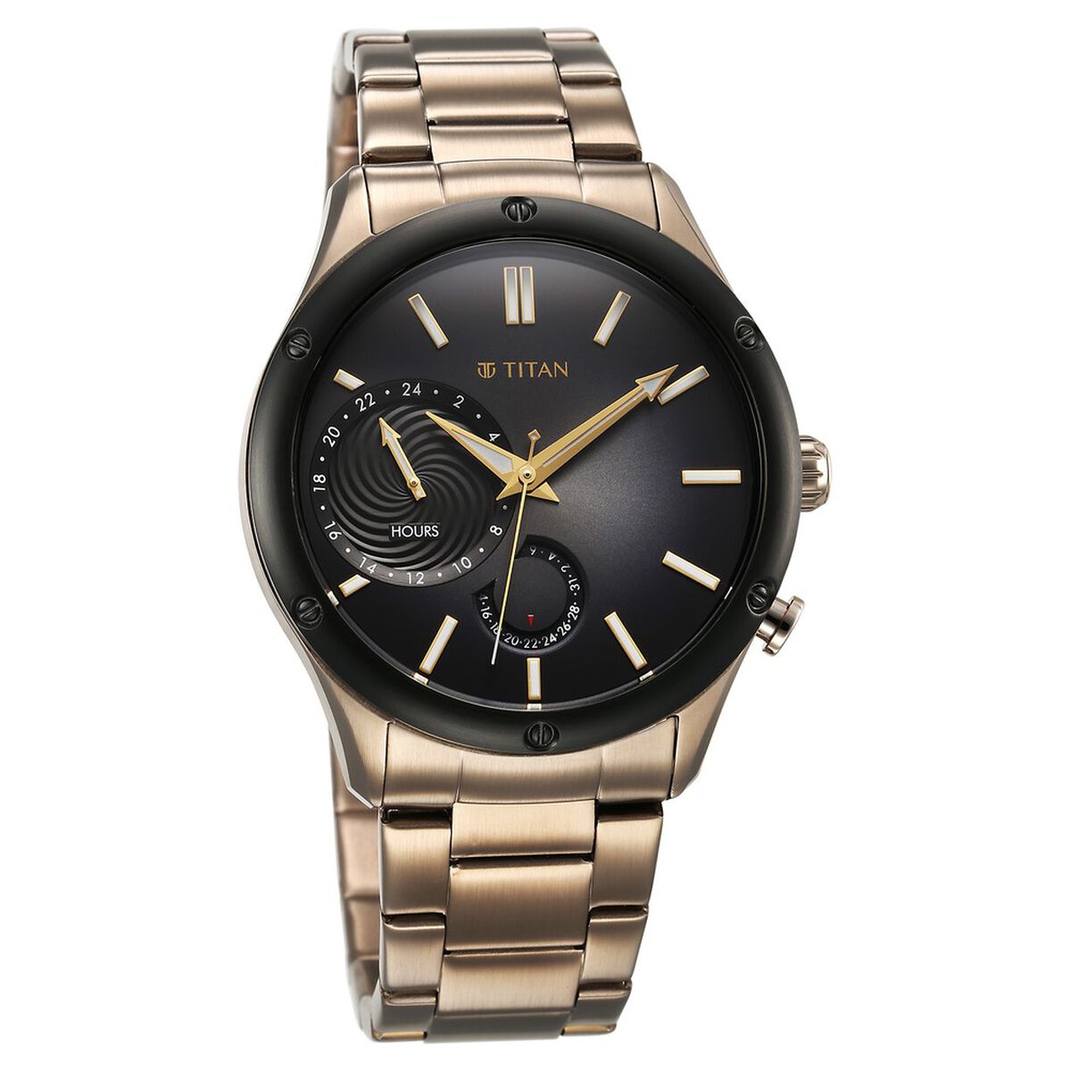 Titan Stellar Multifunction Brown Dial Brown Stainless Steel Strap Watch For Men 3