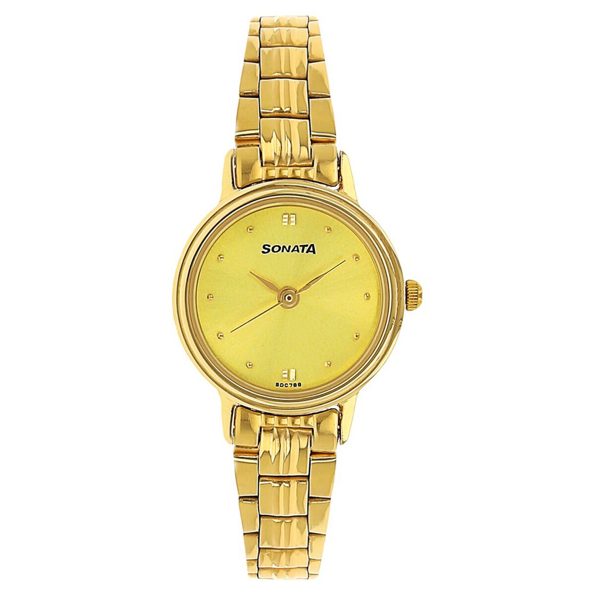 Sonata Quartz Analog Champagne Dial Metal Strap Watch for Women 1