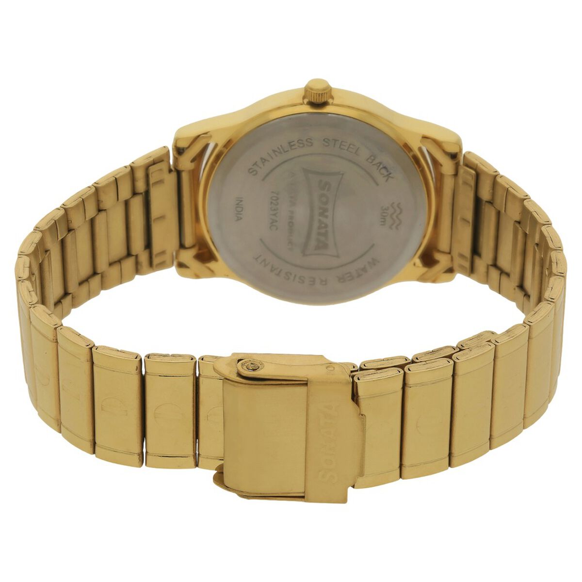 Sonata Quartz Analog Champagne Dial Stainless Steel Strap Watch for Men 4