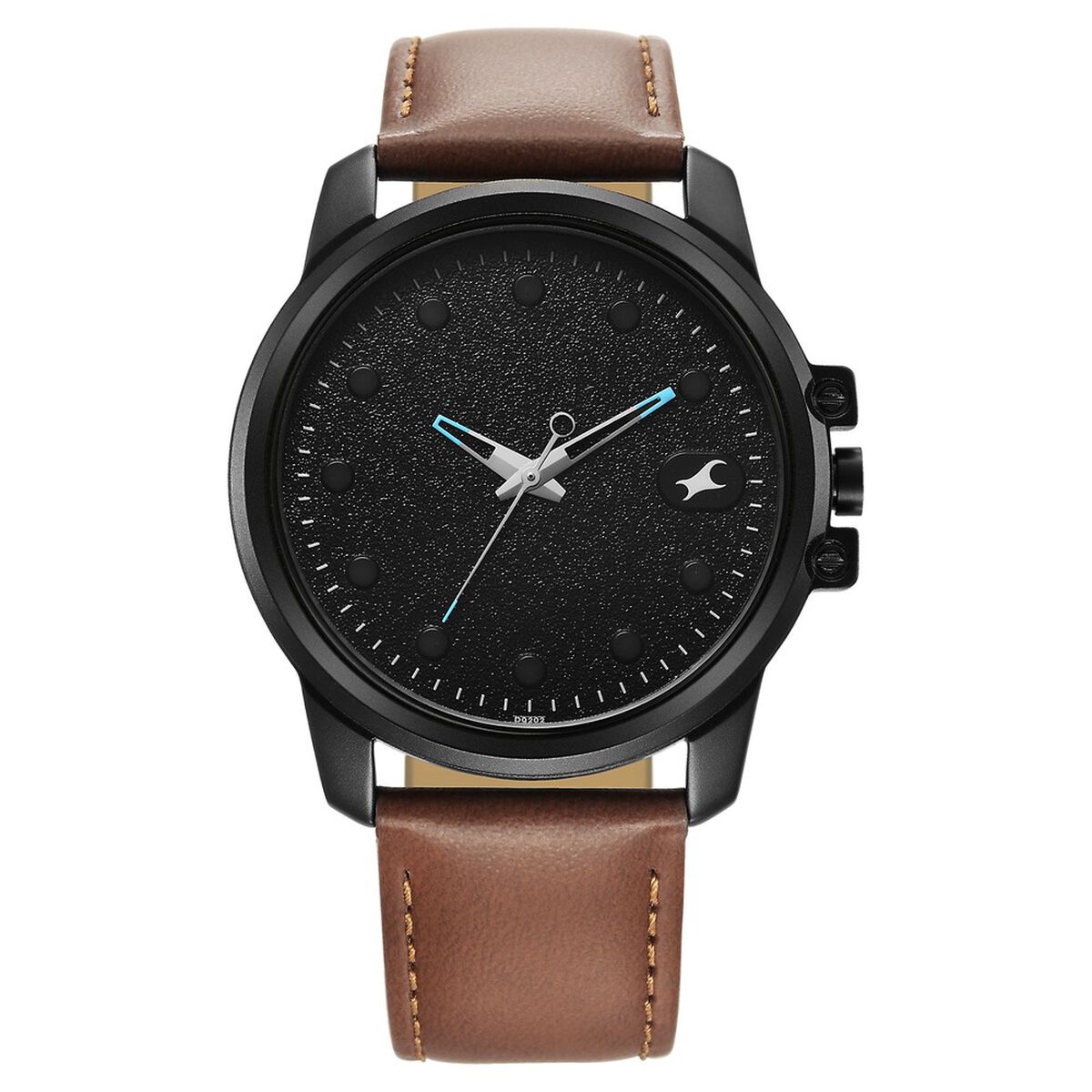 Fastrack Pulse Quartz Analog Black Dial With Tan Leather Strap Watch for Guys 2