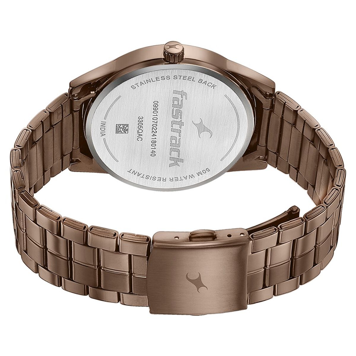 Fastrack Stunners Quartz Analog Brown Dial Stainless Steel Strap Watch for Guys 5