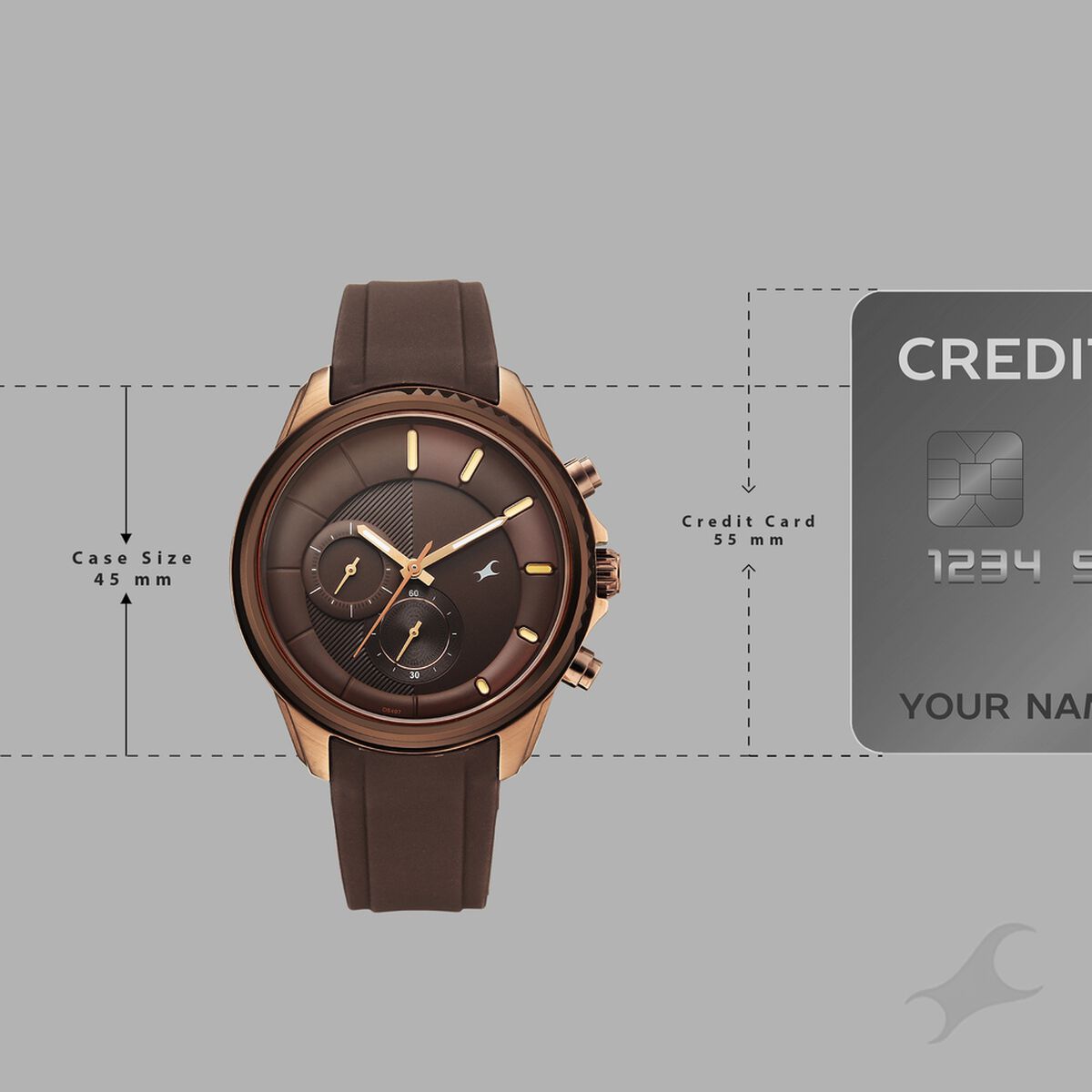 Fastrack Wild Quartz Chronograph Brown Dial Brown Silicone Strap Watch For Guys 4