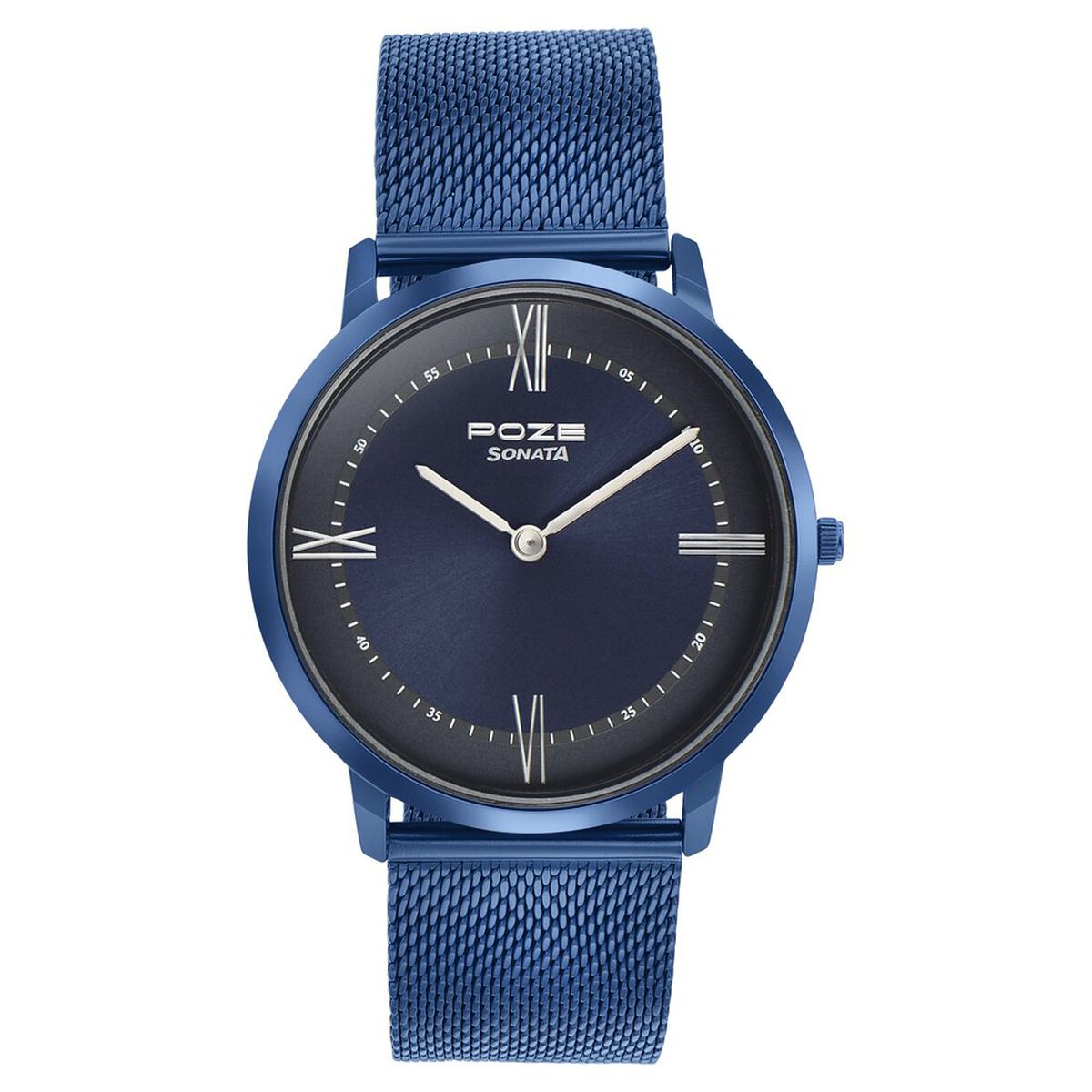Sonata Poze Quartz Analog Blue dial Metal Strap Watch for Men 2