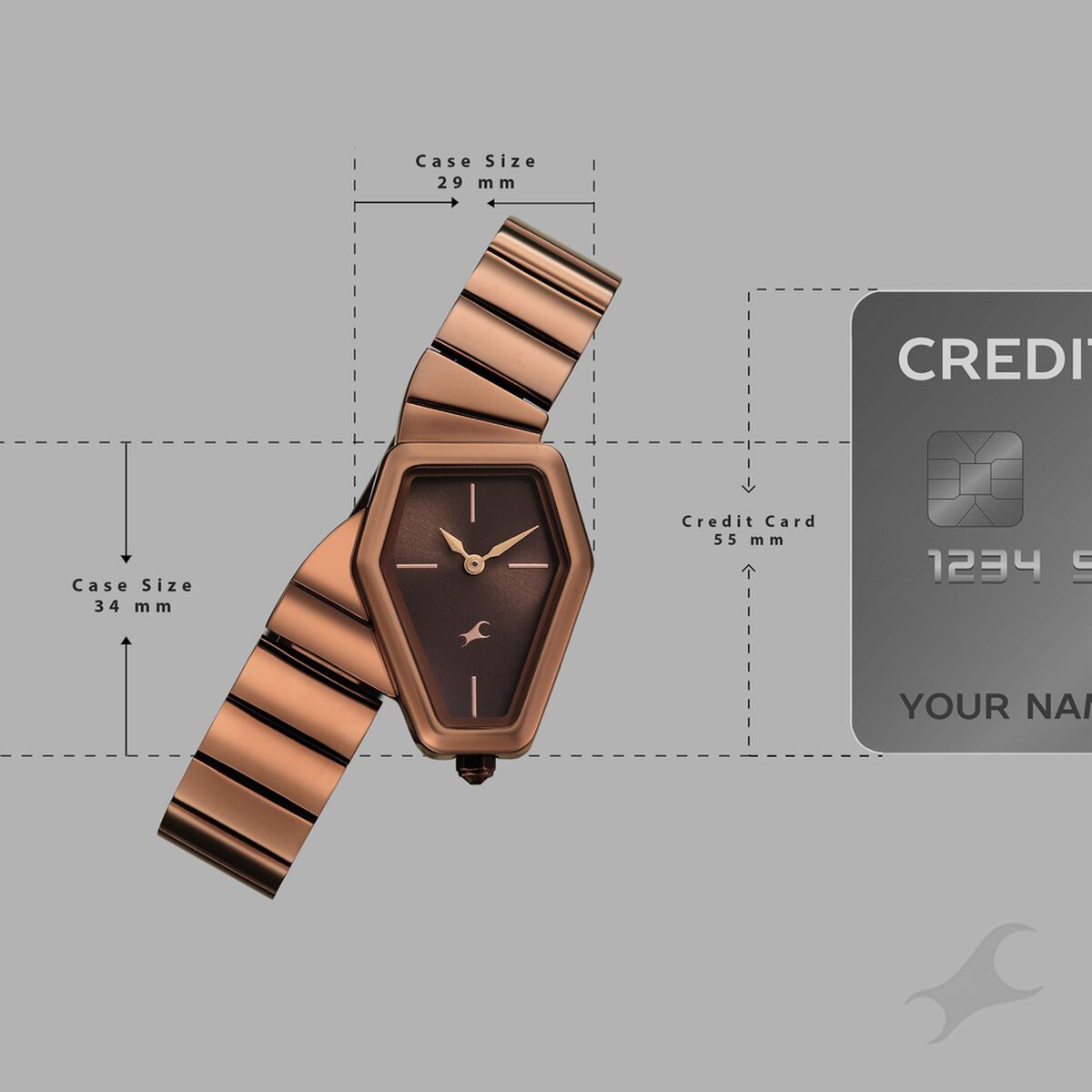 Fastrack Wild Quartz Analog Brown Dial Brown Stainless Steel Strap Watch For Girls 4