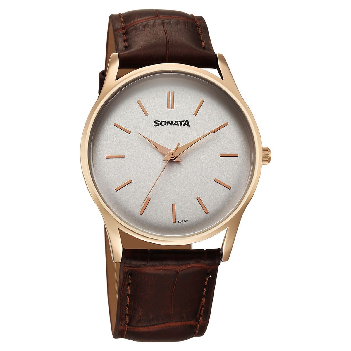 Sonata Eternia Quartz Analog White Dial Leather Strap Watch For Men 1