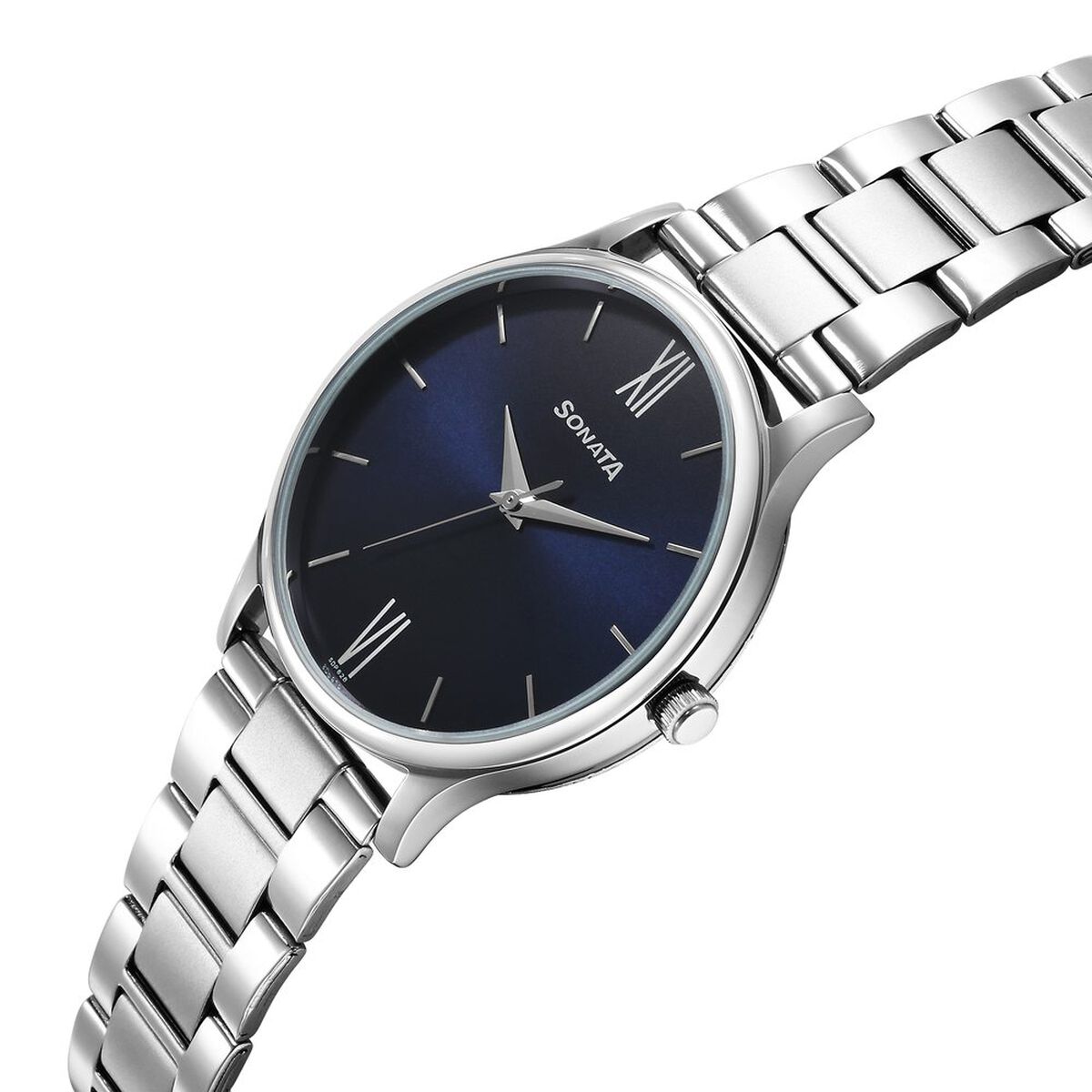 Sonata Aspire Quartz Analog Blue Dial Stainless Steel Strap Watch for Men 2