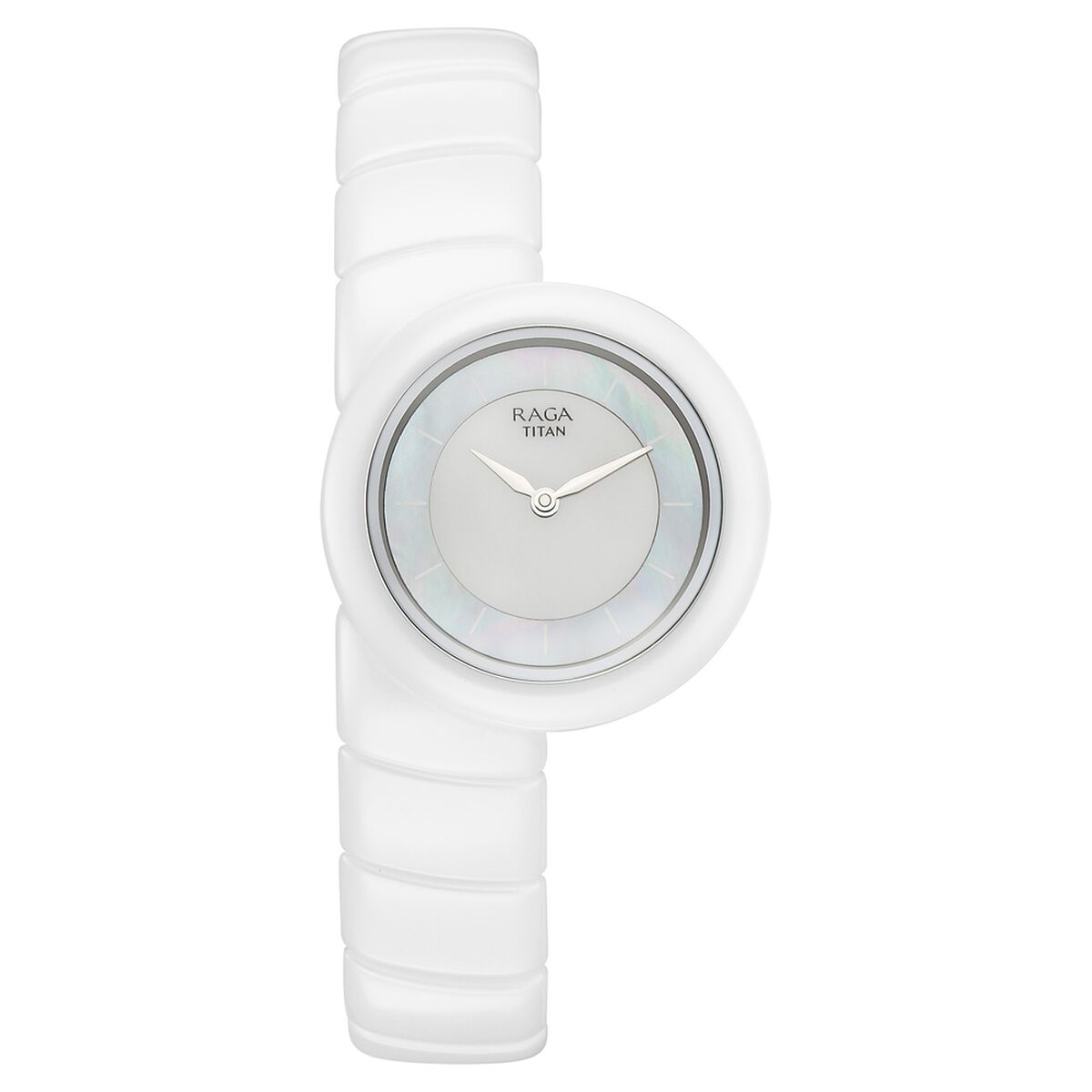 Titan Raga Chic Glam Quartz Analog Two Toned Dial With Mother OF Pearl White Ceramic Strap Watch For Women 1