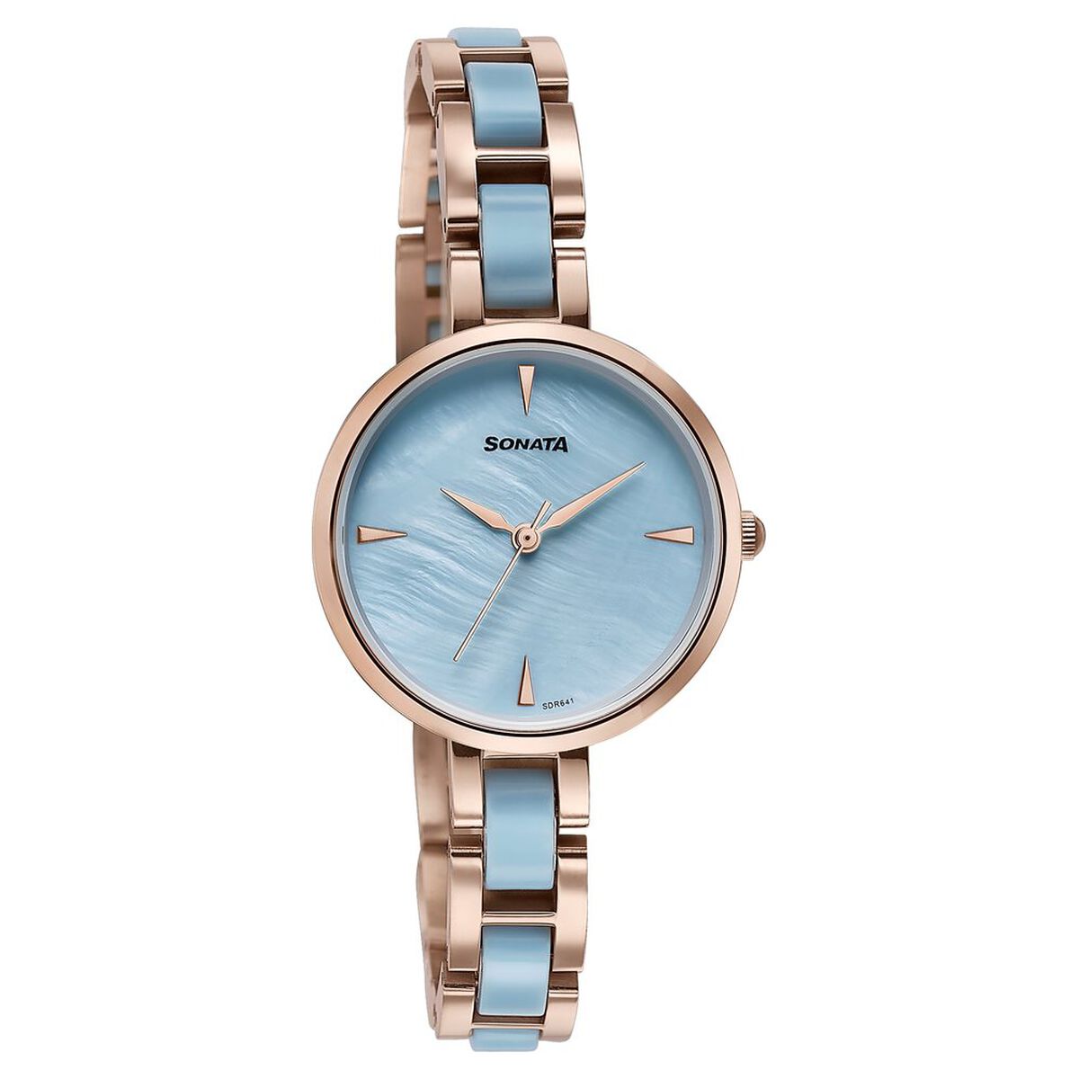 Sonata Wedding Edit Quartz Analog Blue Dial Stainless Steel With Acetate Strap Watch For Women 3