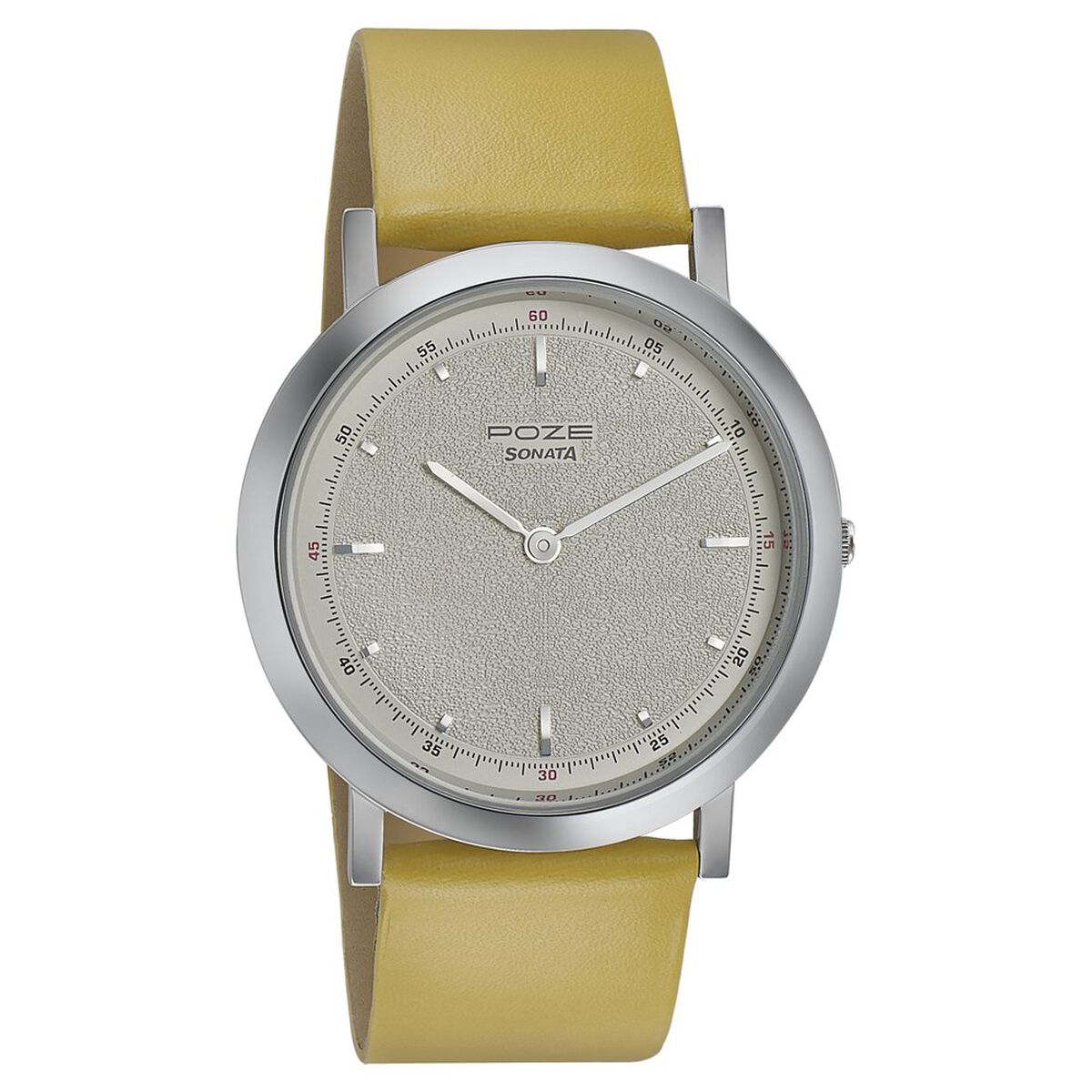 Sonata Poze Quartz Analog White Dial Leather Strap Watch for Men 1