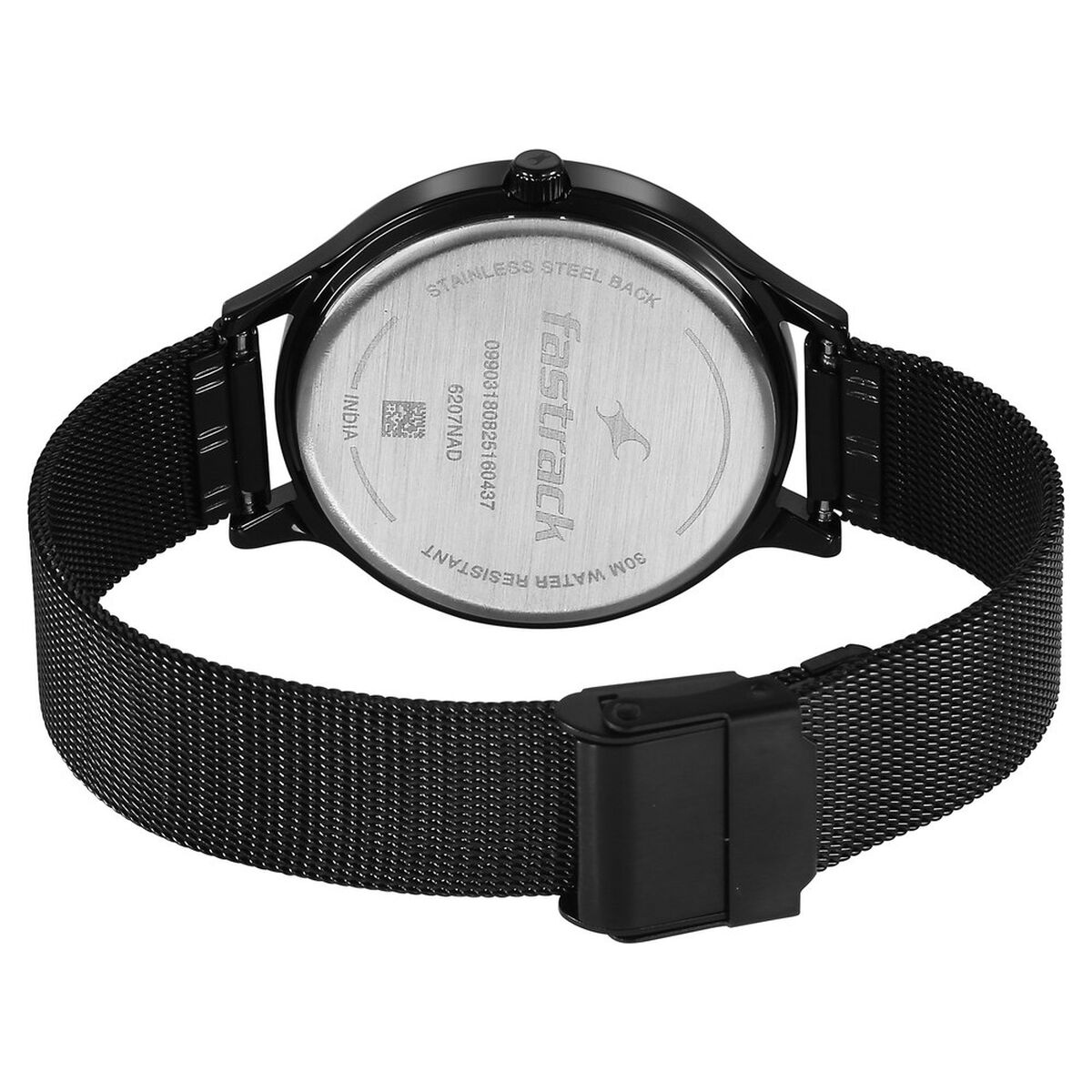 Fastrack Style Up Quartz Analog Black Dial Black Colour Stainless Steel Strap Watch For Girls 5