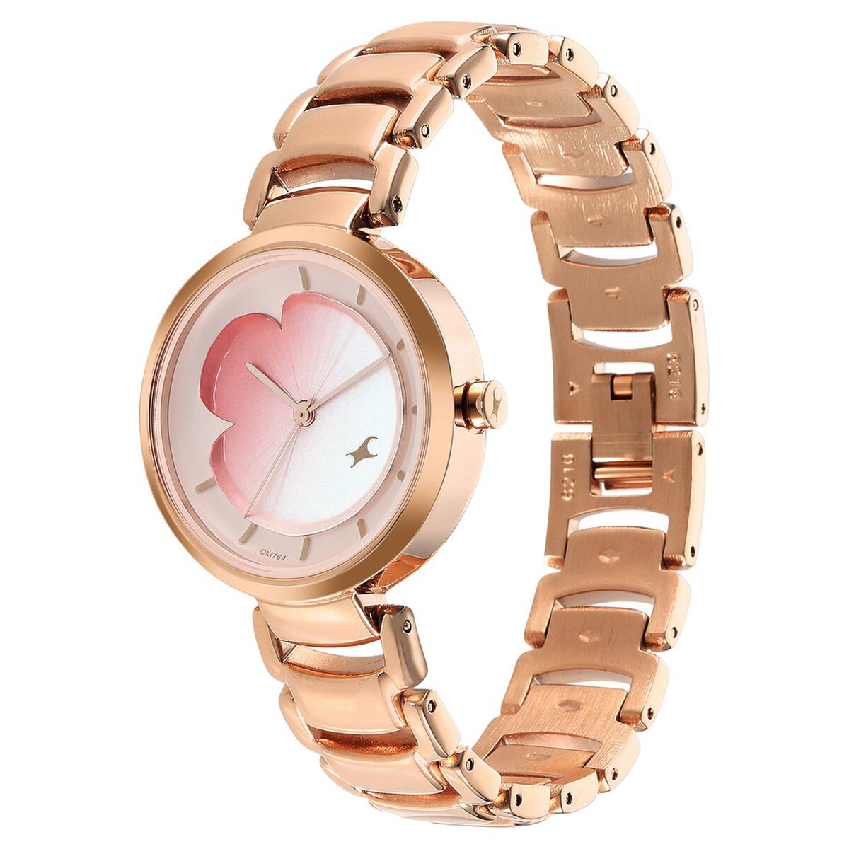 Fastrack Uptown Retreat Quartz Analog Pink Dial Metal Strap Watch for Girls 5