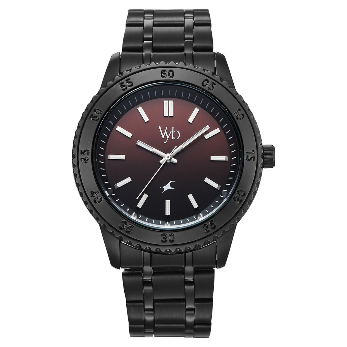 Vyb Quest By Fastrack Quartz Analog Multicoloured Dial Black Stainless Steel Strap Watch For Guys 2