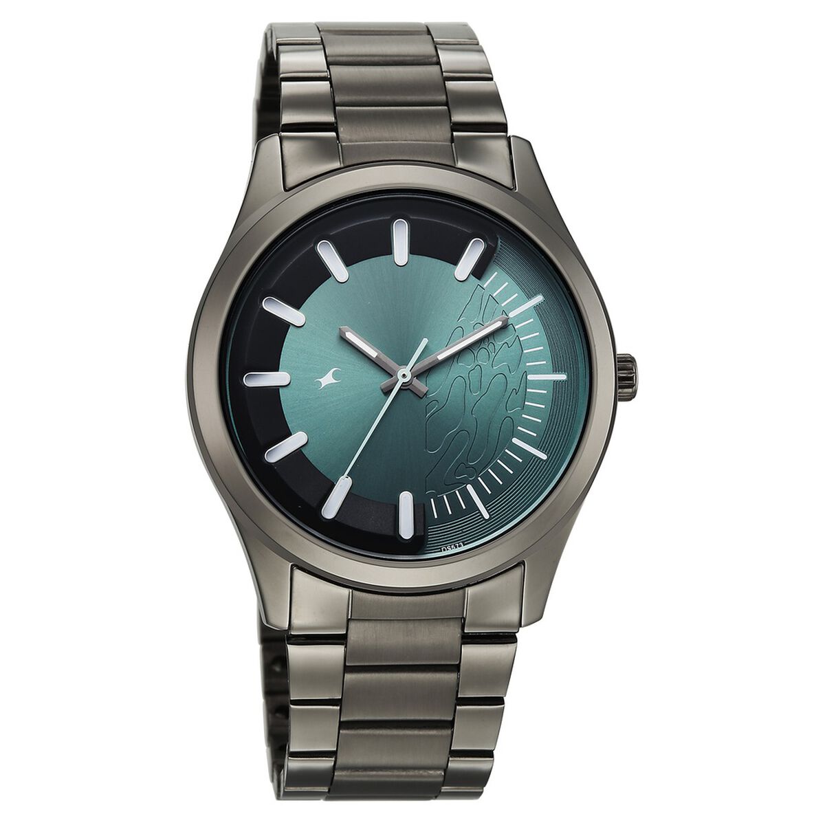 Fastrack Wild Quartz Analog Green Dial Gun Metal Strap Watch For Guys 5