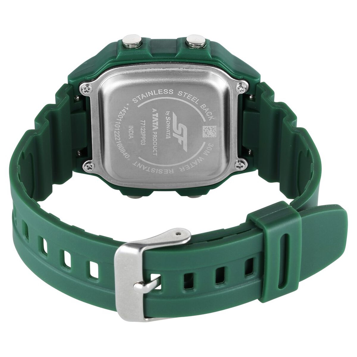 SF Digital Dial Green PU Strap Watch For Unisex 5