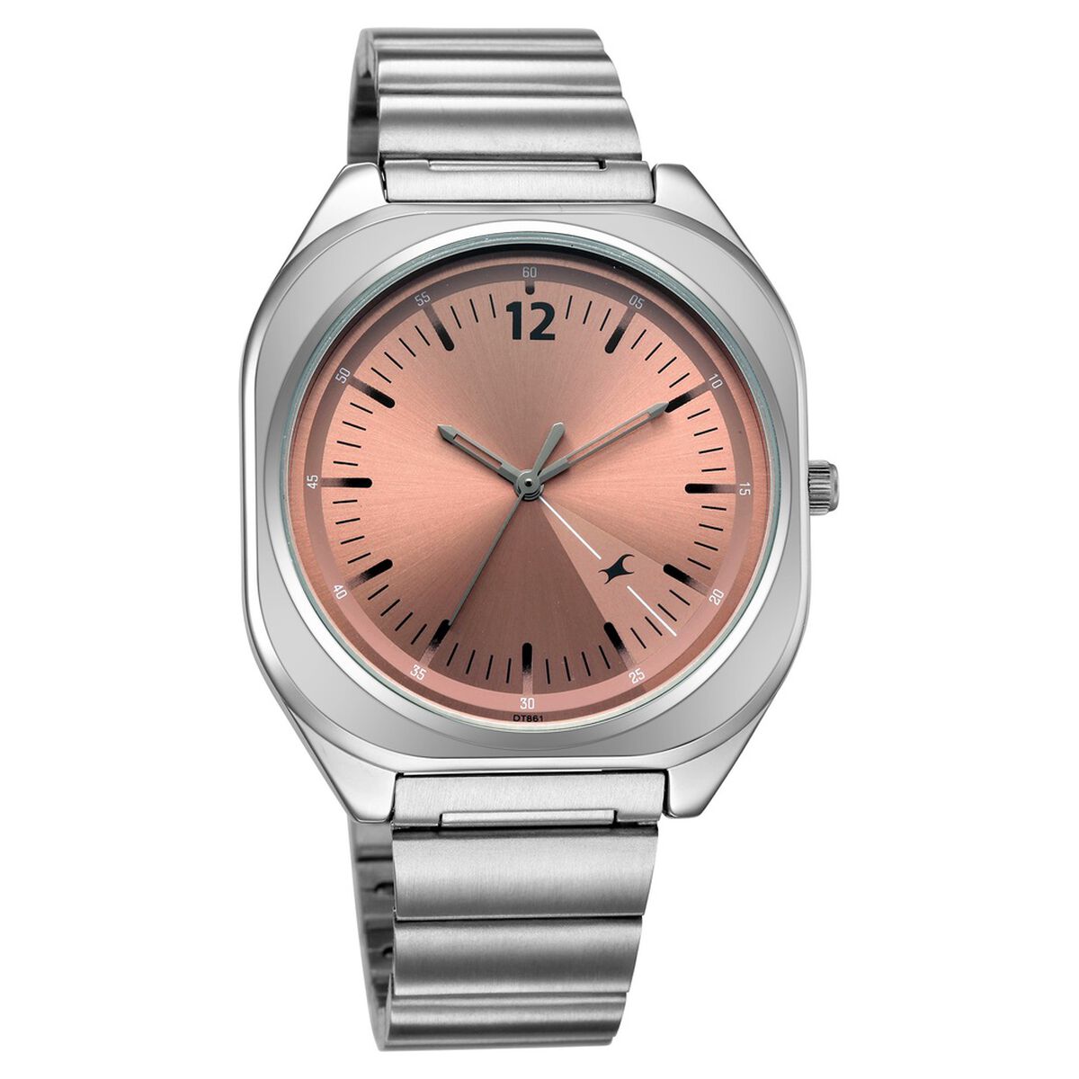 Fastrack 9 to Fine Analog withSalmon Pink Metal Strap Watch for Guys 2