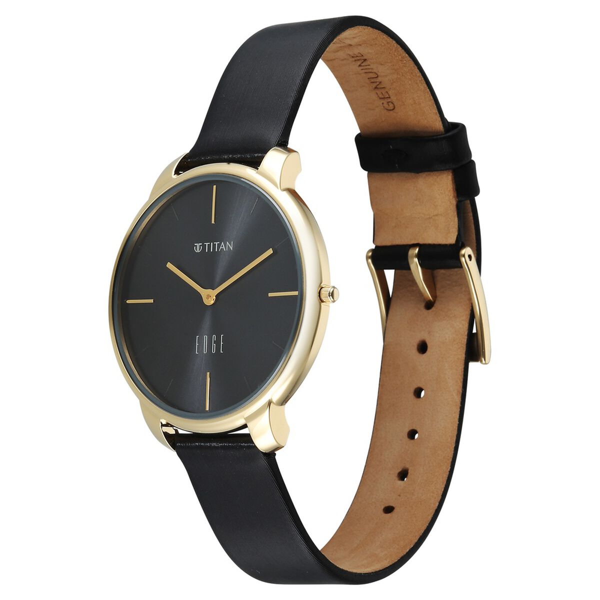 Edge Velora Quartz Analog Black Dial Two Toned Leather Strap Watch For Women 3