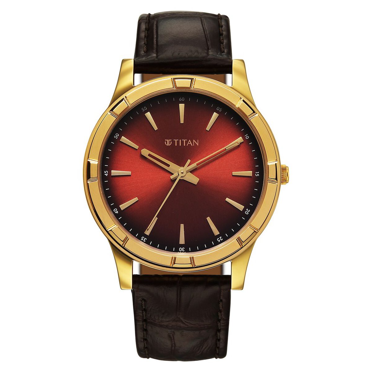 Titan Karishma Festive Analog with Mahogany Brown Dial Brown Leather Strap Watch for Men 2