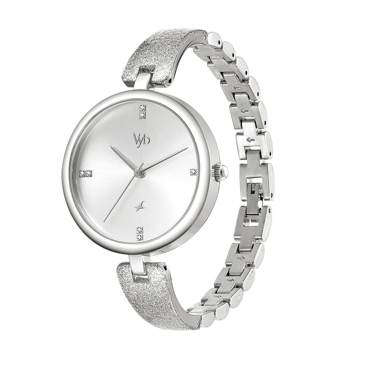 Fastrack Vyb Diva Quartz Analog Silver Dial Metal Strap Watch for Girls 4