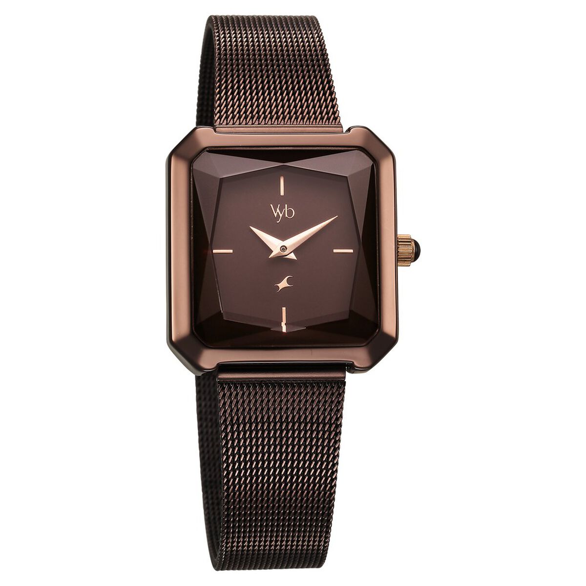 Fastrack Vyb Flare Quartz Analog Brown Dial Stainless Steel Strap Watch for Girls 3