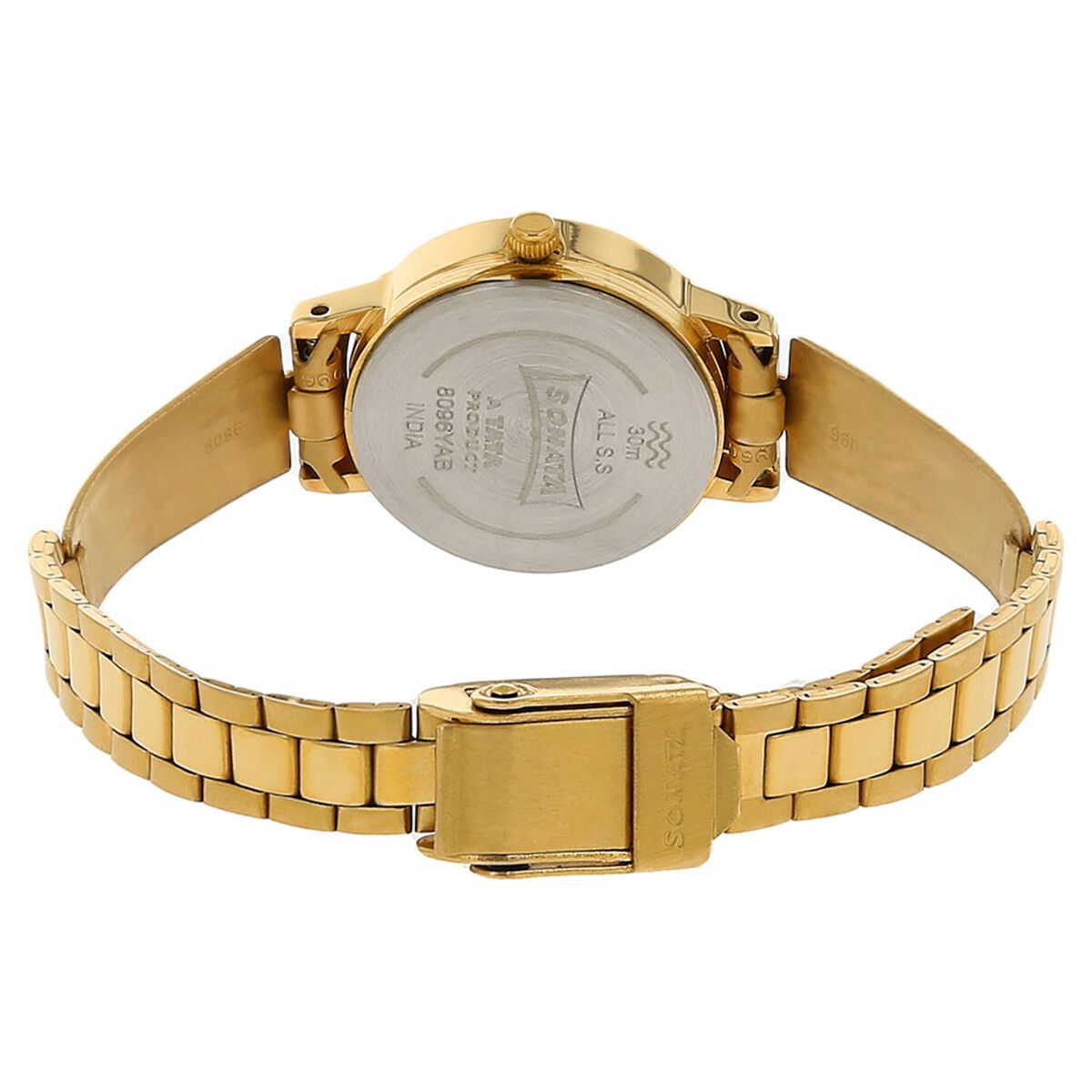 Sonata Quartz Analog Champagne Dial Stainless Steel Strap Watch for Women 4