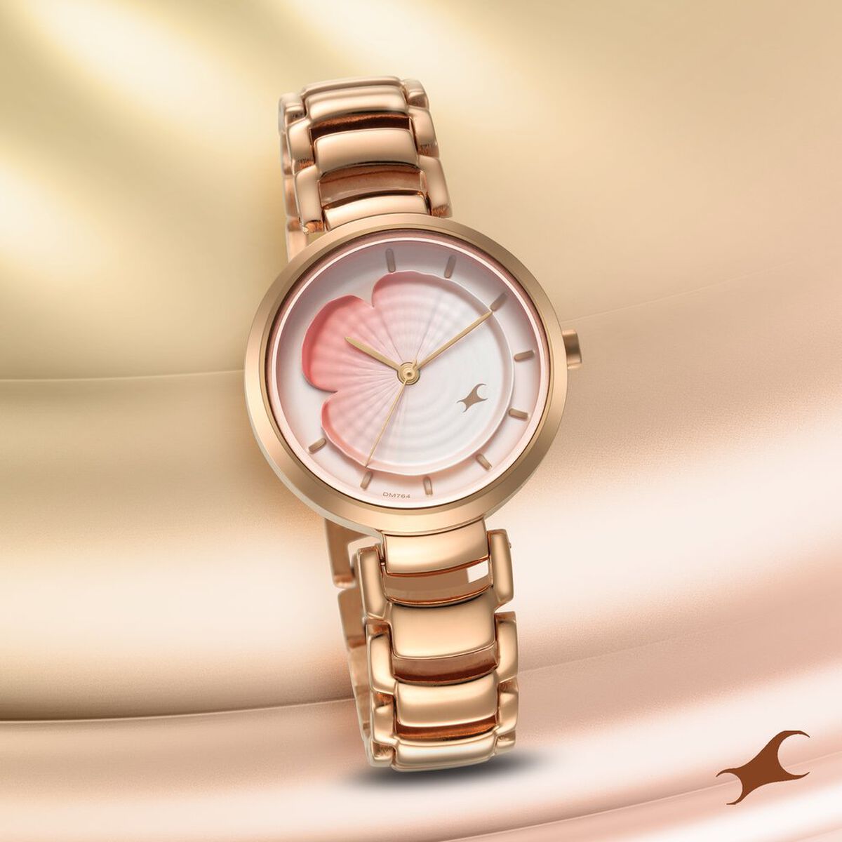 Fastrack Uptown Retreat Quartz Analog Pink Dial Metal Strap Watch for Girls 1