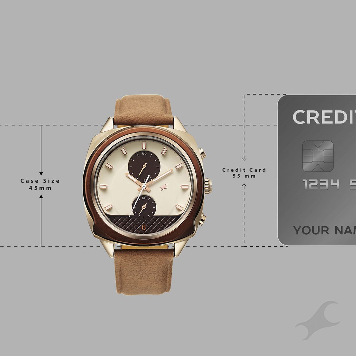 Fastrack Gelato Brown chronograph watch with Cookies n Cream dial for Guys 4
